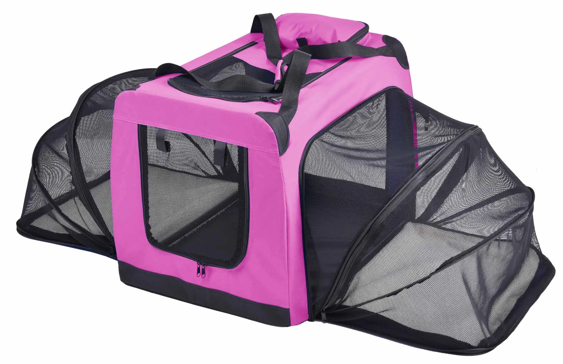 Pet Life  'Hounda Accordion' Metal Framed Soft-Folding Collapsible Dual-Sided Expandable Pet Dog Crate