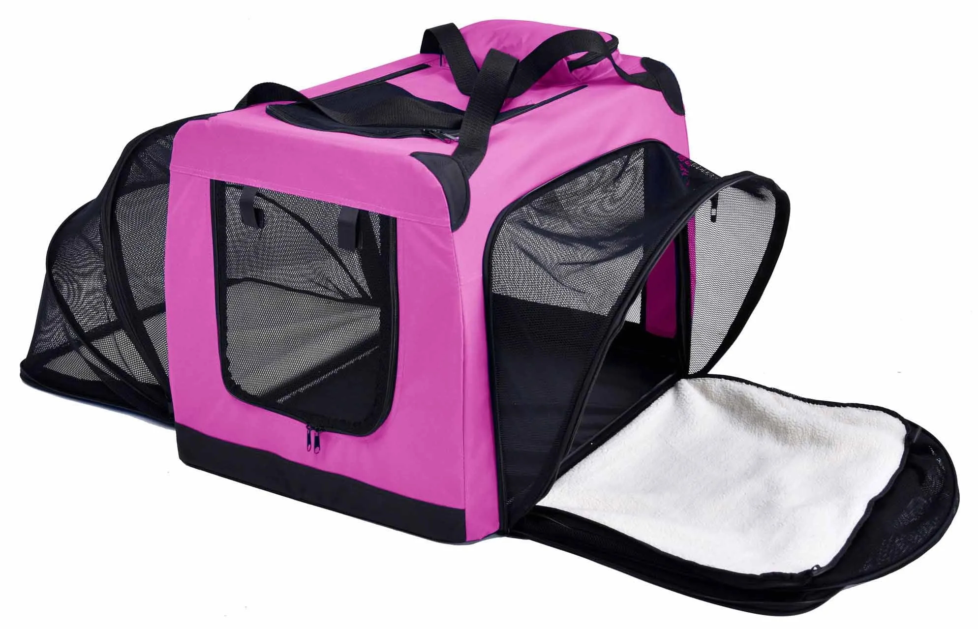 Pet Life  'Hounda Accordion' Metal Framed Soft-Folding Collapsible Dual-Sided Expandable Pet Dog Crate