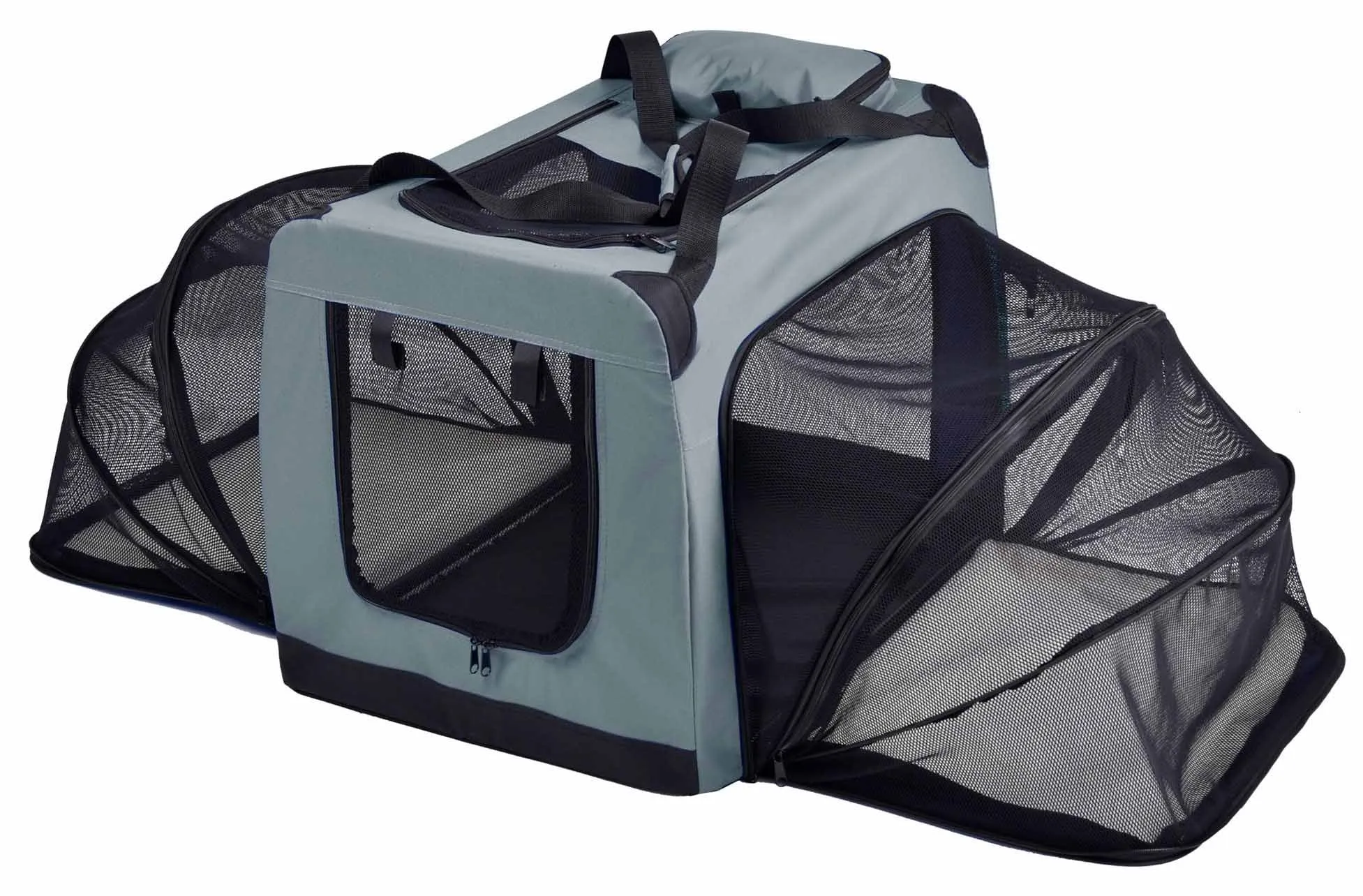 Pet Life  'Hounda Accordion' Metal Framed Soft-Folding Collapsible Dual-Sided Expandable Pet Dog Crate