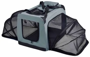 Pet Life  'Hounda Accordion' Metal Framed Soft-Folding Collapsible Dual-Sided Expandable Pet Dog Crate