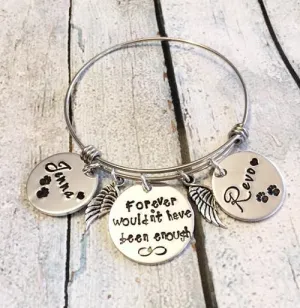 Pet loss- Hand stamped dog bangle - Pet memorial