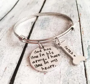 Pet loss- Hand stamped dog bangle - Pet memorial