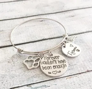 Pet loss- Hand stamped dog bangle - Pet memorial
