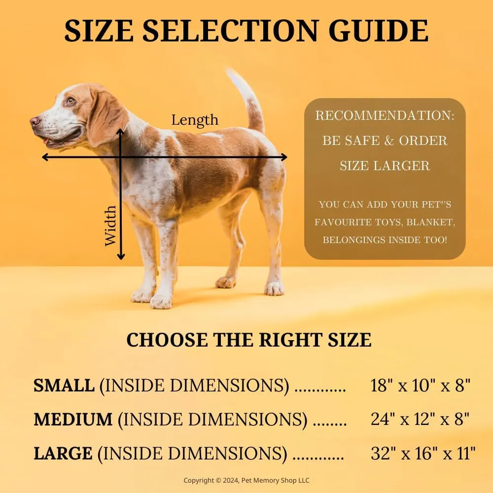 Pet Memory Shop Elegance Series Pet Casket – Safe, Durable & Elegant Burial Box for Dogs, Cats & Pets – Thoughtful Pet Loss Gift – Honor Your Pet’s Memory – Medium Size – White/Blue