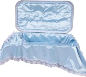 Pet Memory Shop Elegance Series Pet Casket – Safe, Durable & Elegant Burial Box for Dogs, Cats & Pets – Thoughtful Pet Loss Gift – Honor Your Pet’s Memory – Medium Size – White/Blue
