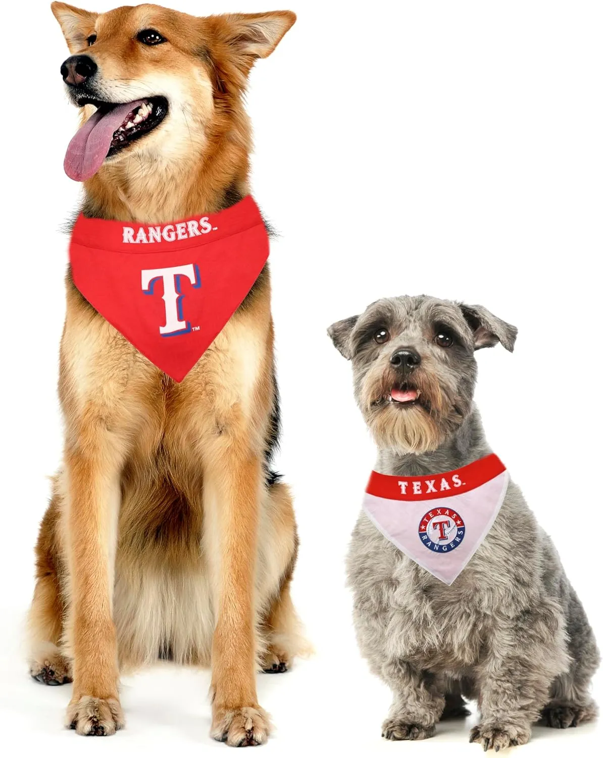 Pets First MLB Texas Rangers Reversible Bandana Size XX-Large for Dogs & Cats. 2 Sided Sports Bandana,Premium Embroidery Team Logo, All MLB Teams Available