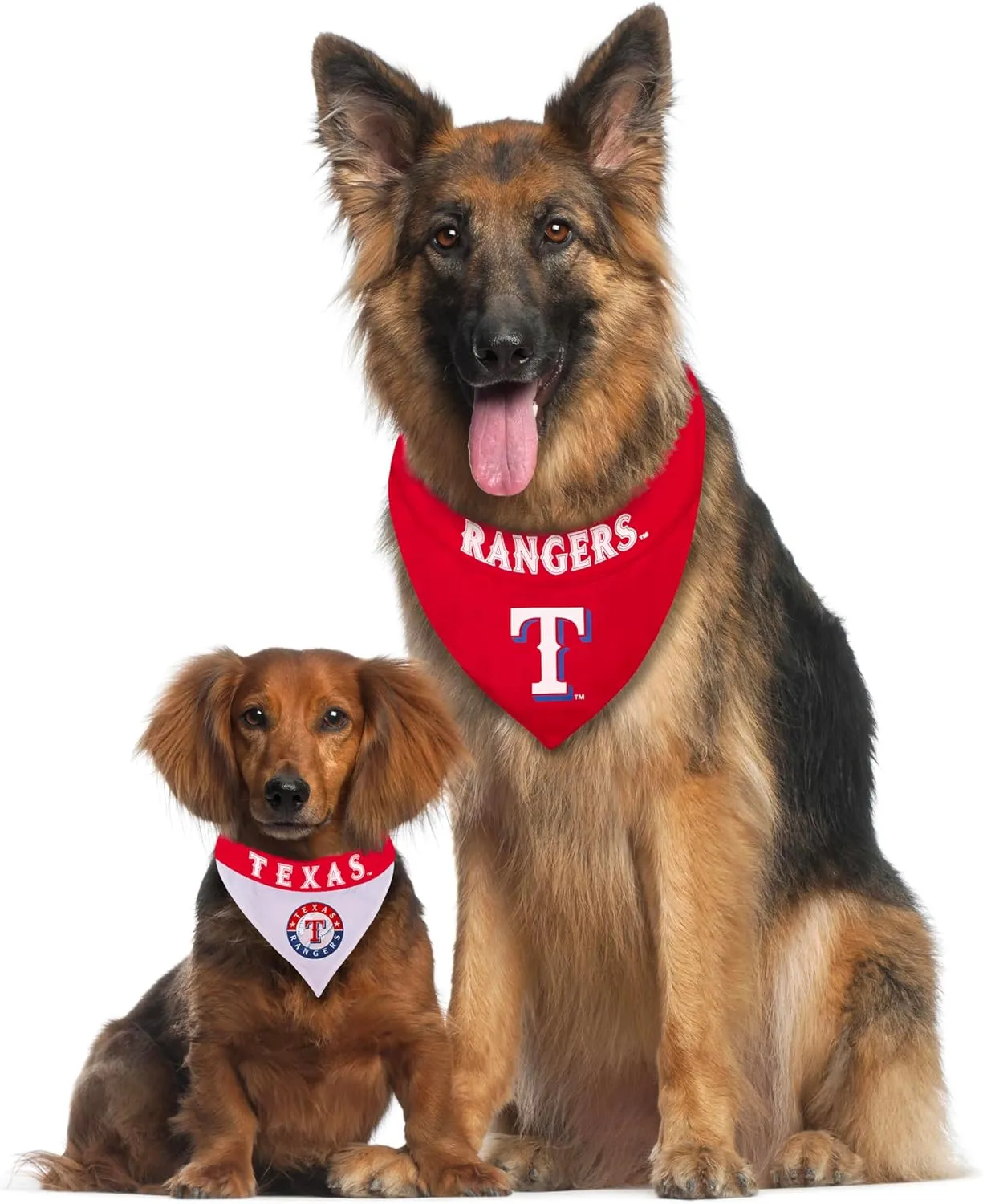 Pets First MLB Texas Rangers Reversible Bandana Size XX-Large for Dogs & Cats. 2 Sided Sports Bandana,Premium Embroidery Team Logo, All MLB Teams Available