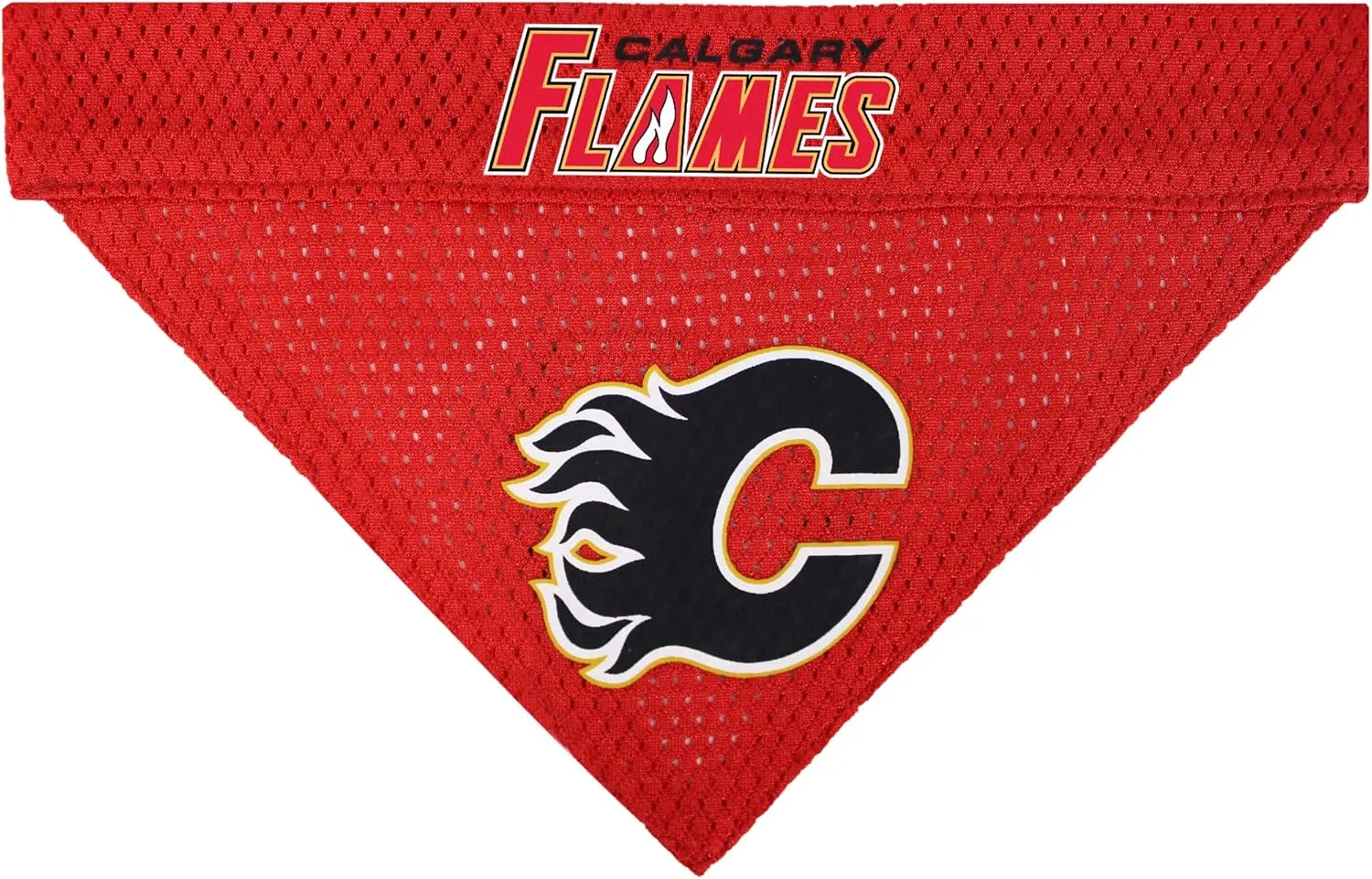 Pets First NHL Calgary Flames Bandana for Dogs & Cats, Large/X-Large. - Cute & Stylish Bandana! The Perfect Hockey Fan Scarf Bandana, Great for Birthdays Or Any Party!,Team Color,CGY-3217-L-XL