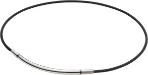 Phiten Necklace RAKUWA Neck Metax Round Stiff Shoulder (Silver/Black) 40cm