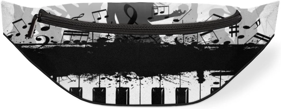 Piano Notes Fanny Pack for Women Men Waist Pack Crossbody Bag with Adjustable Belt for Travel Hiking Running Cycling Festivals