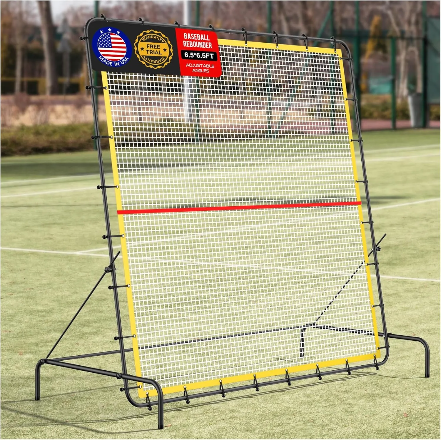 Pickleball Rebounder Net 6.5FT Portable Tennis Practice Wall Rebound Net Adjustable Tilt, Sport Training Equipment Bounce Back Net, for Court Backyard and Indoor & Outdoor