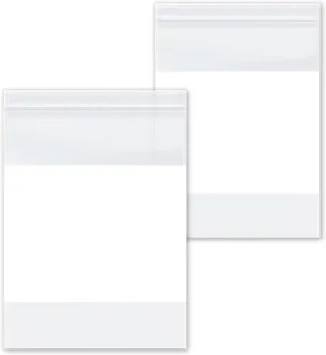 Plastic Bag, Resealable White Block Bags, Clear, 6 x 9 Inch, 4 Mil, 1000 Pack