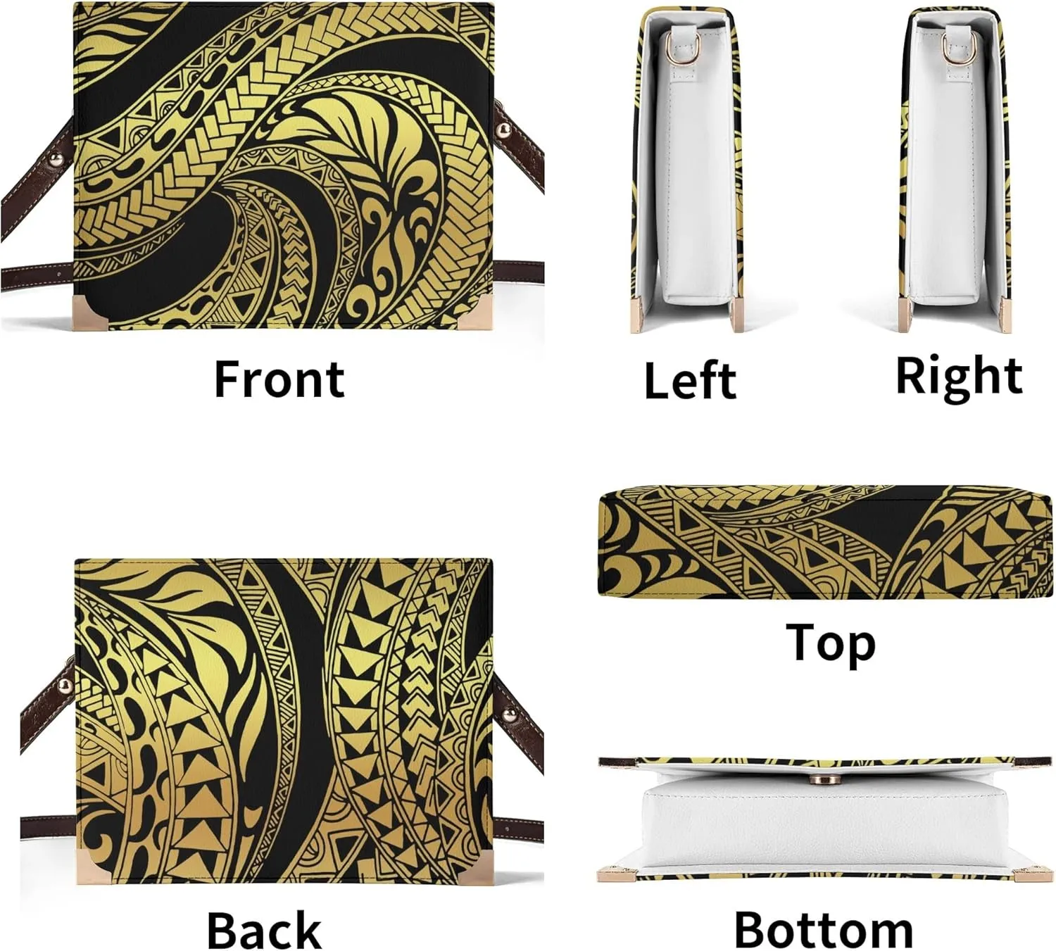 Polynesian Custom Book Storage Bag Pattern Design Rectangular Crossbody Bag Female Student Teen All-Match Women Bag