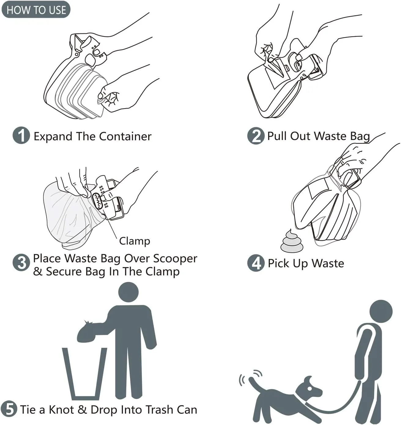 Pooper Scooper for Dog, Large Medium Small Poop Scoop with 30pcs Bag Attachment, Portable Dogs Waste Hands Free Outdoor Travel Walk Handheld Pickup
