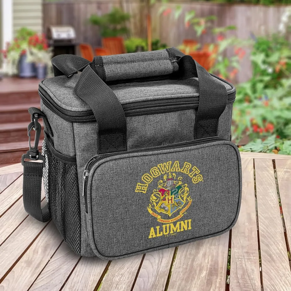 Popfunk Harry Potter Hogwarts Alumni Crest Soft Insulated Cooler Bag, Large Lunch Bag, Lightweight, Thermal and Reusable for Office, Picnic, Beach