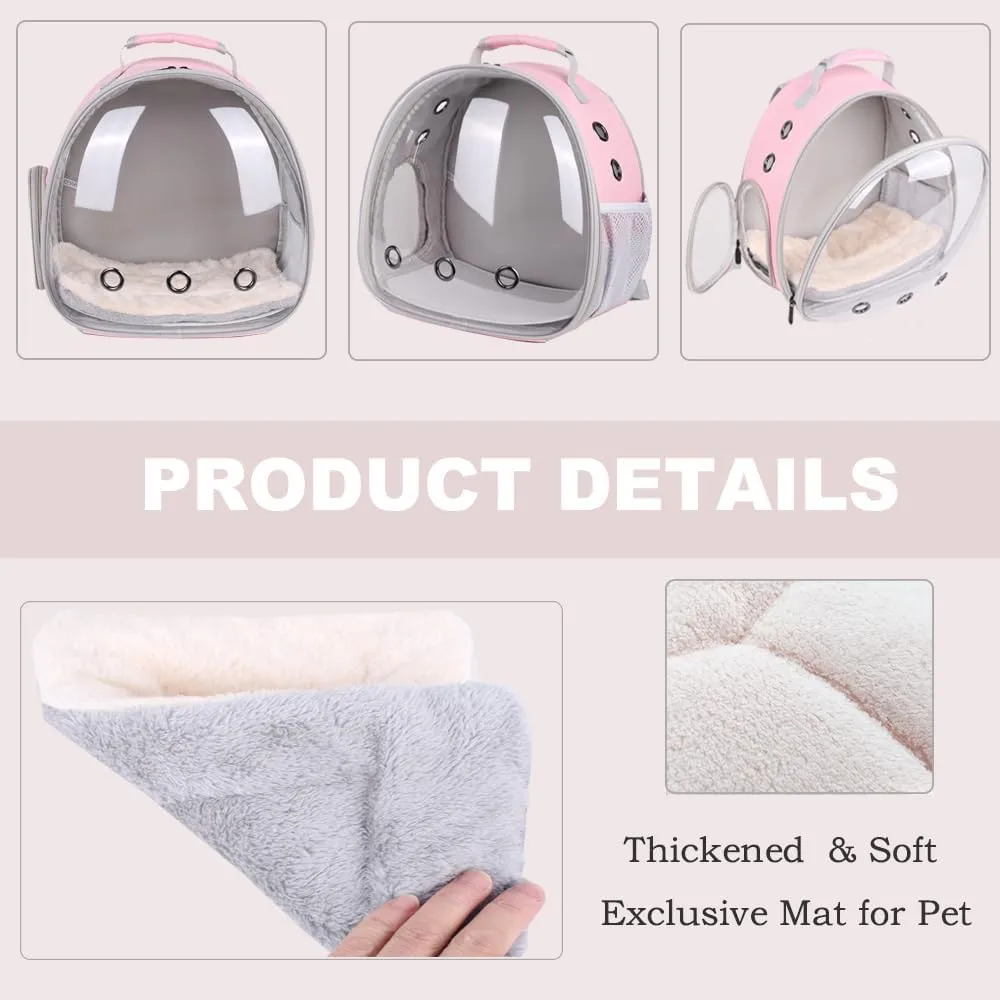 Portable Guinea Pig Backpack with Small Bag Harness and Leash Set, Space Capsule Bubble Window Pet Carrier Cage Travel for Rabbit, Bearded Dragon, Squirrel, Tortoise, Bird, Lizard, Sugar Glider