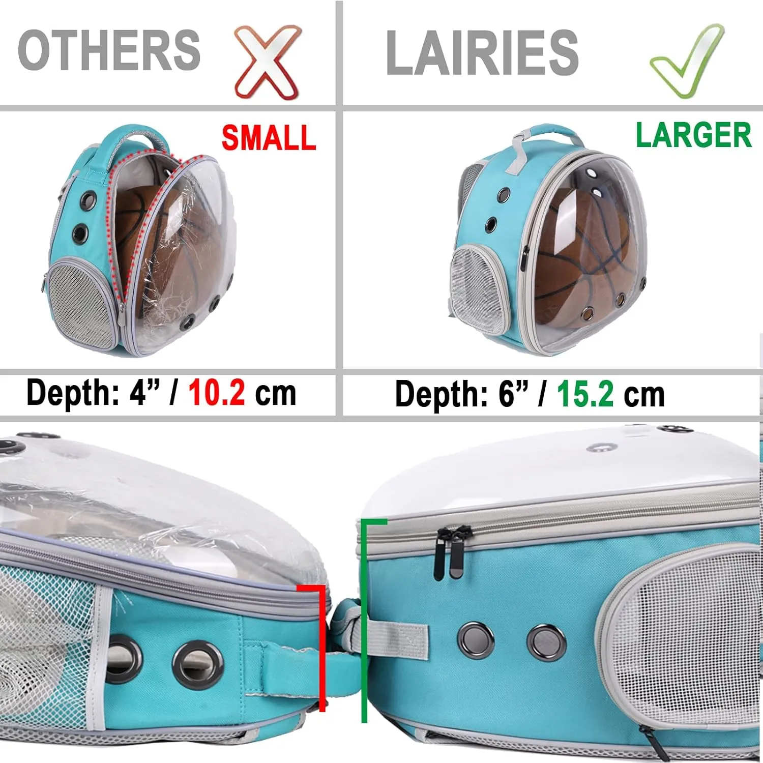 Portable Guinea Pig Backpack with Small Bag Harness and Leash Set, Space Capsule Bubble Window Pet Carrier Cage Travel for Rabbit, Bearded Dragon, Squirrel, Tortoise, Bird, Lizard, Sugar Glider