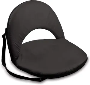 Portable Stadium Seat Cushion, Outdoor Folding Padded Floor Chair with Back Support, Lightweight Stadium Bleacher Seat for Sporting Events, Outdoor Concerts-Black