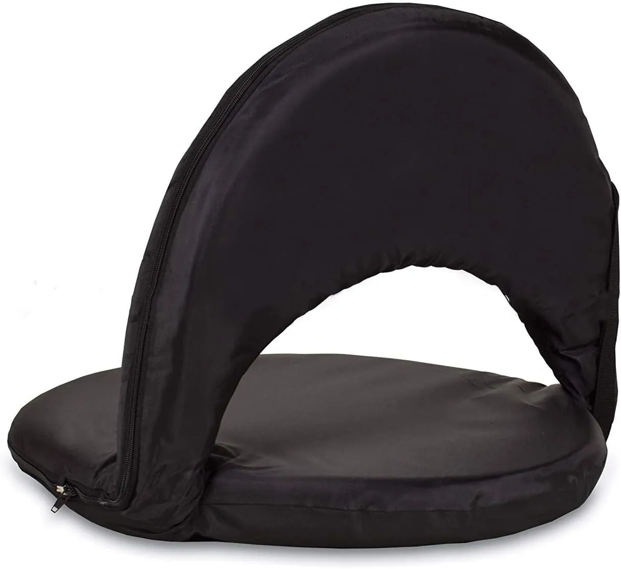 Portable Stadium Seat Cushion, Outdoor Folding Padded Floor Chair with Back Support, Lightweight Stadium Bleacher Seat for Sporting Events, Outdoor Concerts-Black