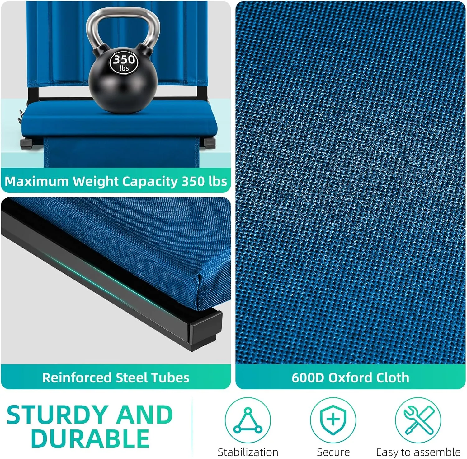 Portable Stadium Seats with Back Support, Thickened Bleacher Chairs with Back and Cushion, Soft & Comfortable, Lightweight Stadium Seats for Bleachers, Park, Grassland