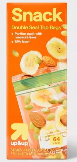 Portion Control Snack Bags (BPA free) ~ 3 1/2" x 5 7/8" ~ (64 bags x 2 = 128 bags)