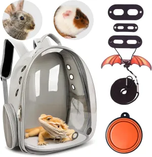 Premium Bearded Dragon Carrier –Versatile Small Animal Carrier for Rabbits,Guinea Pigs & More, Includes Bearded Dragon Leash & Travel Accessories – Spacious,Durable Bearded Dragon Backpack