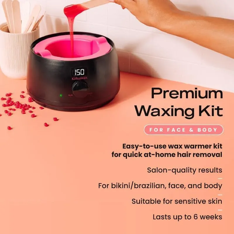 Premium Waxing Kit for Women - Hot Melt Hard Wax Warmer for Hair Removal, Eyebrow, Bikini, Legs, Face, Brazilian Wax - Machine (Pack of 4) Beads, Accessories, Black