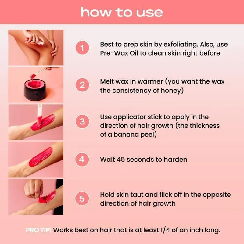 Premium Waxing Kit for Women - Hot Melt Hard Wax Warmer for Hair Removal, Eyebrow, Bikini, Legs, Face, Brazilian Wax - Machine (Pack of 4) Beads, Accessories, Black
