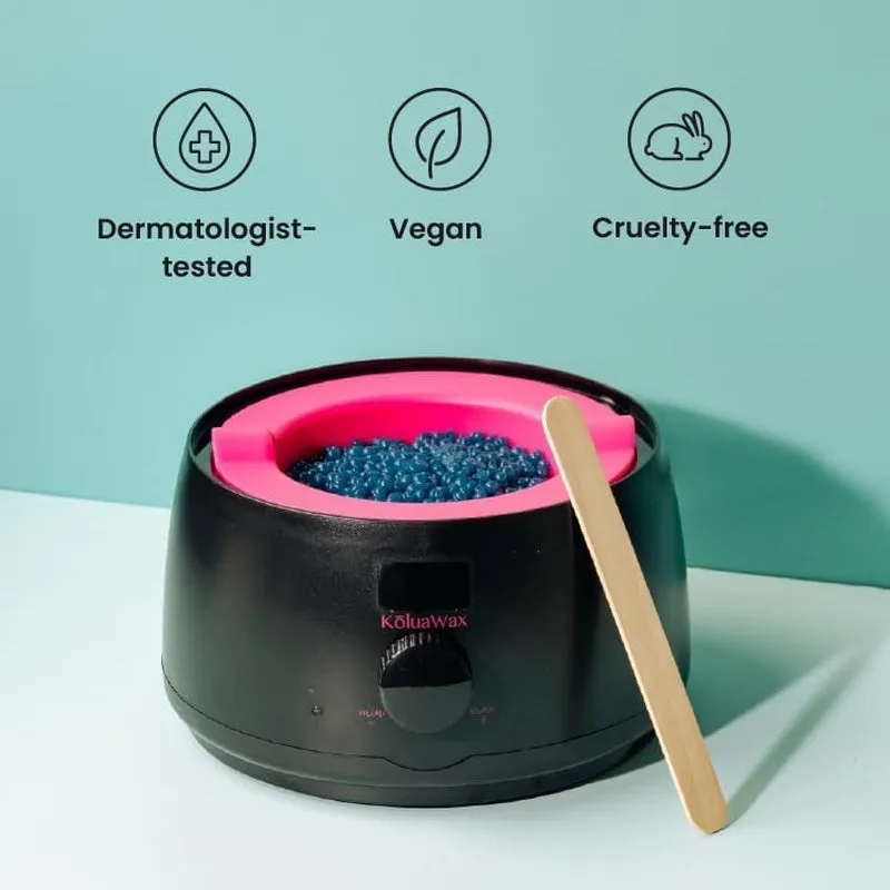 Premium Waxing Kit for Women - Hot Melt Hard Wax Warmer for Hair Removal, Eyebrow, Bikini, Legs, Face, Brazilian Wax - Machine (Pack of 4) Beads, Accessories, Black