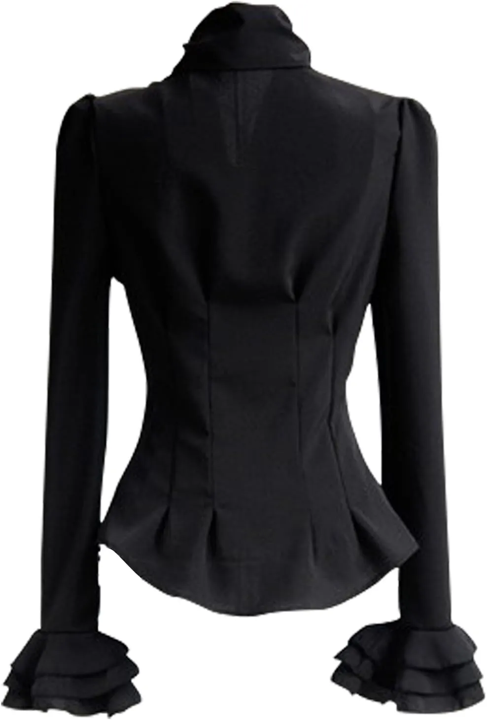 PrettyGuide Women Ruffle Victorian Blouse 50's Retro Silky Bow Tie Steampunk Shirts Tops