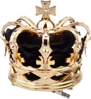 PRETYZOOM Mini King Crown Hairpin Headdress Hair Accessories King Party Hats Halloween Costume Prom Accessories(Black)