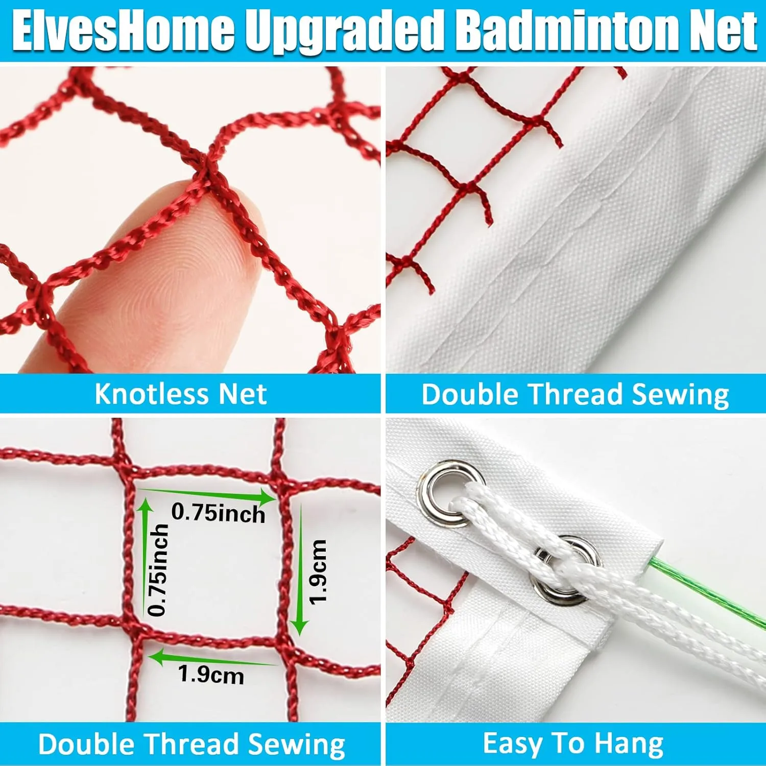 Professional Portable Badminton Net - 20FT X 2.5FT, Ideal for Backyard, Beach, Schoolyard & Competition, Includes Carrying Bag