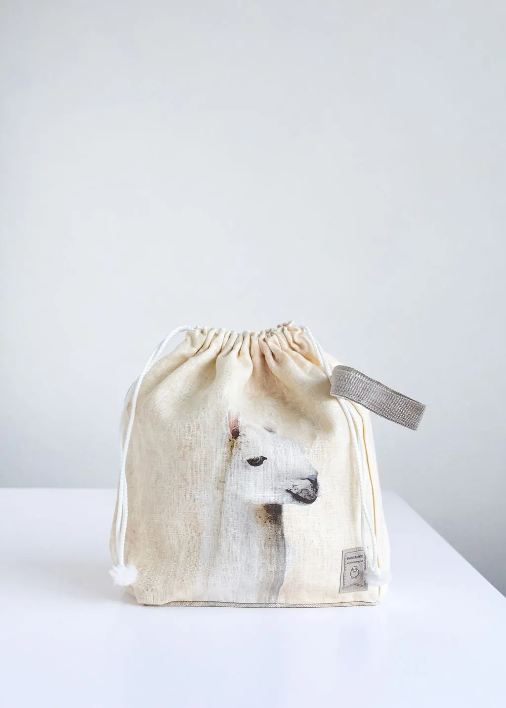 Project bags. Set of 2 Knitter Project Bags. Large and Small.  Lama print