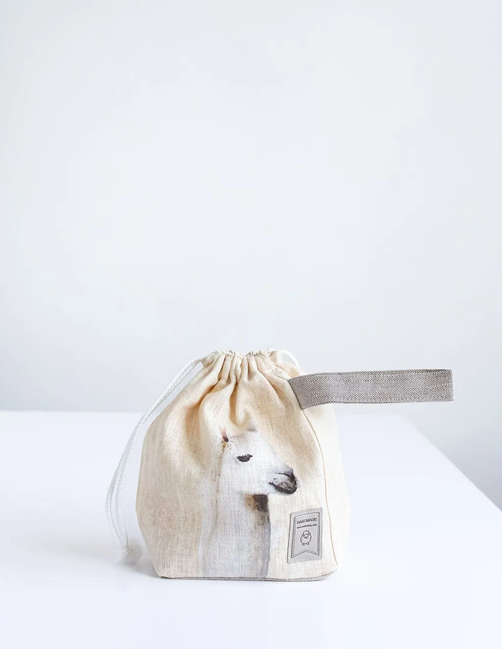 Project bags. Set of 2 Knitter Project Bags. Large and Small.  Lama print