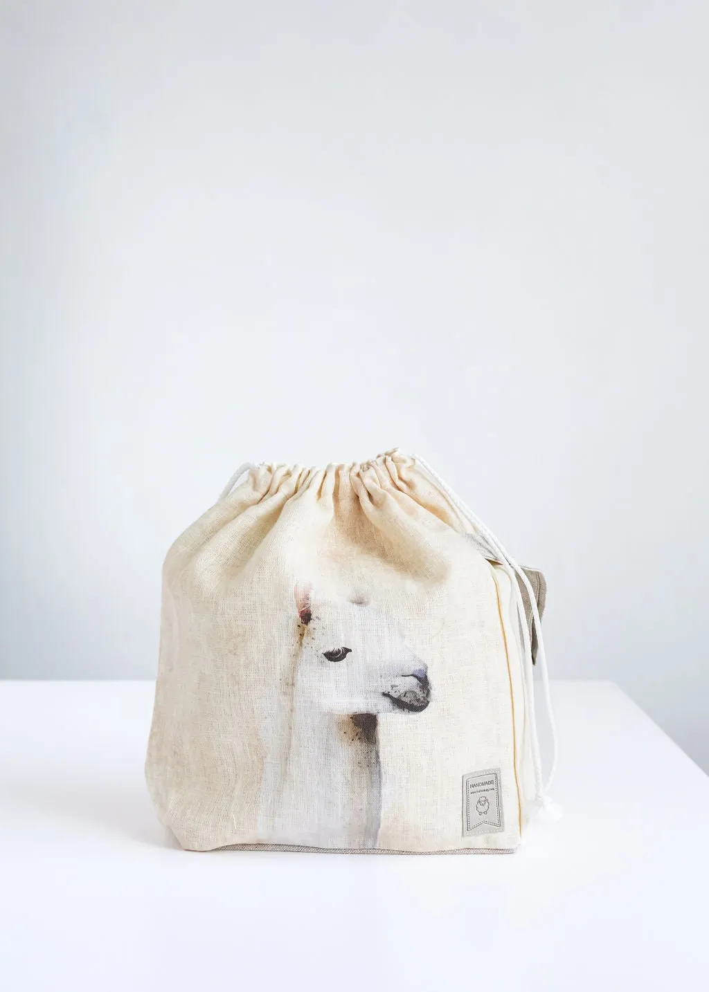 Project bags. Set of 2 Knitter Project Bags. Large and Small.  Lama print