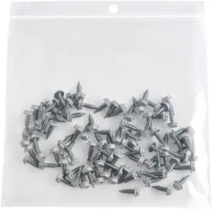 PSBM Clear Reclosable Hang Hole Poly Bags, 8 Inch x 8 Inch, 2 Mil Thick, 1000 Pack