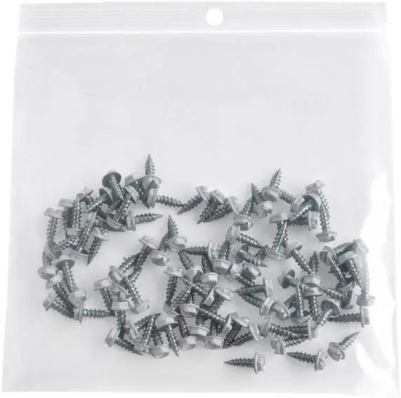 PSBM Clear Reclosable Hang Hole Poly Bags, 8 Inch x 8 Inch, 2 Mil Thick, 1000 Pack
