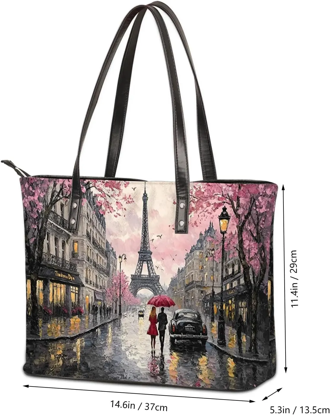 PU Leather Tote Bag for Women - Large Purses Handbags Top Handle Ladies Shoulder Bag with Zipper for Work Travel
