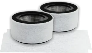 PUREBURG HS-1944 Replacement Filter Set Compatible with Crane EE-5067 Air Purifier,2-Pack H13 HEPA Activated Carbon 2-IN-1 4-Stage Filtration Pre-Filter (Washable)
