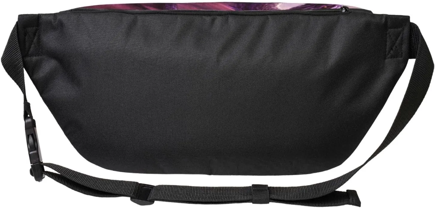 Purple Flaming Dragon Fanny Pack For Women Man, Waist Belt Bag Crossbody For Sports Travel Hiking Running Jogging