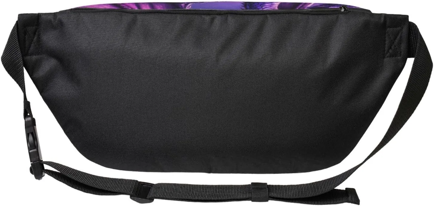 Purple Standing Dragon Fanny Pack For Women Man, Waist Belt Bag Crossbody For Sports Travel Hiking Running Jogging