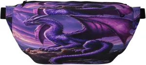 Purple Standing Dragon Fanny Pack For Women Man, Waist Belt Bag Crossbody For Sports Travel Hiking Running Jogging
