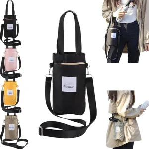 Qudai Water Bottle Pouch with Strap, Qudai Bottle Bags, Large Size Crossbody Portable Hand-Held Water Cup Buggy Bag, Outdoor Multifunctional Bag, for Hiking Travel