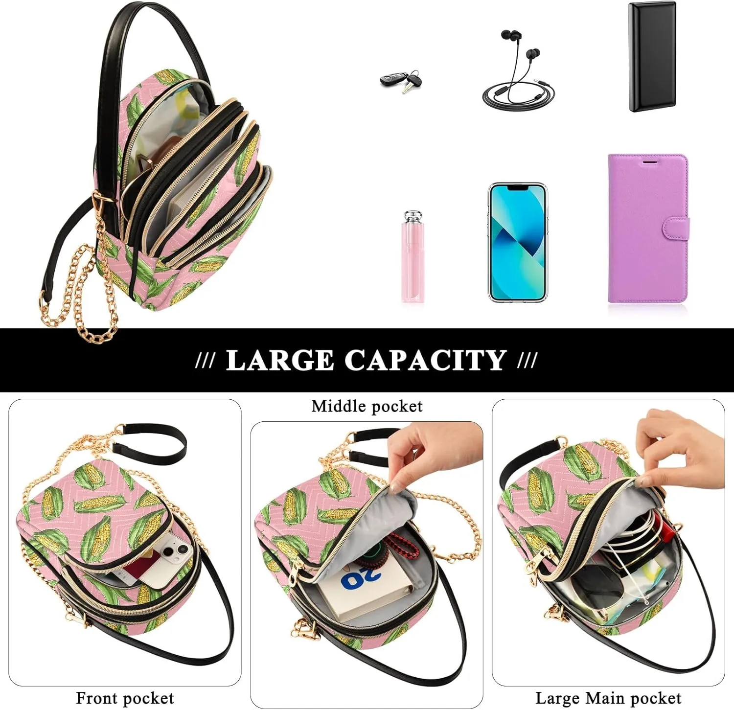 Quilted Shoulder Bags for Women Phone Bag