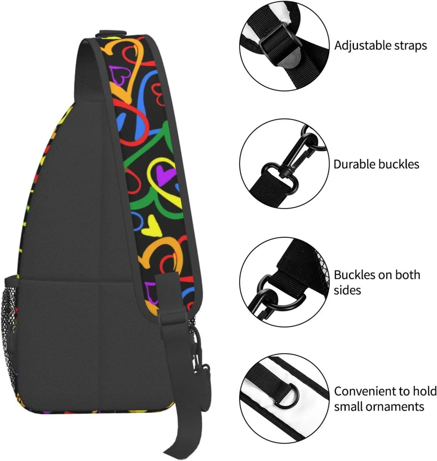 Rainbow LGBT Pride Sling Backpack Multipurpose Chest Bag Hiking Travel Daypack Crossbody Shoulder Bag Outdoor Unisex