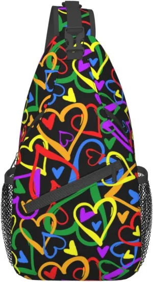Rainbow LGBT Pride Sling Backpack Multipurpose Chest Bag Hiking Travel Daypack Crossbody Shoulder Bag Outdoor Unisex