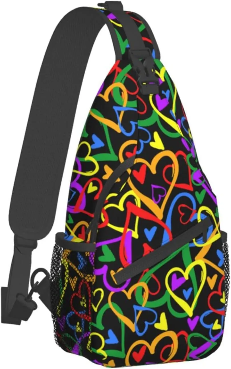 Rainbow LGBT Pride Sling Backpack Multipurpose Chest Bag Hiking Travel Daypack Crossbody Shoulder Bag Outdoor Unisex