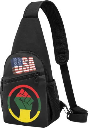 Rasta Black Power FIST，Fashion One-Shoulder Bag，Anti-Theft Crossbody Shoulder Chest Bag