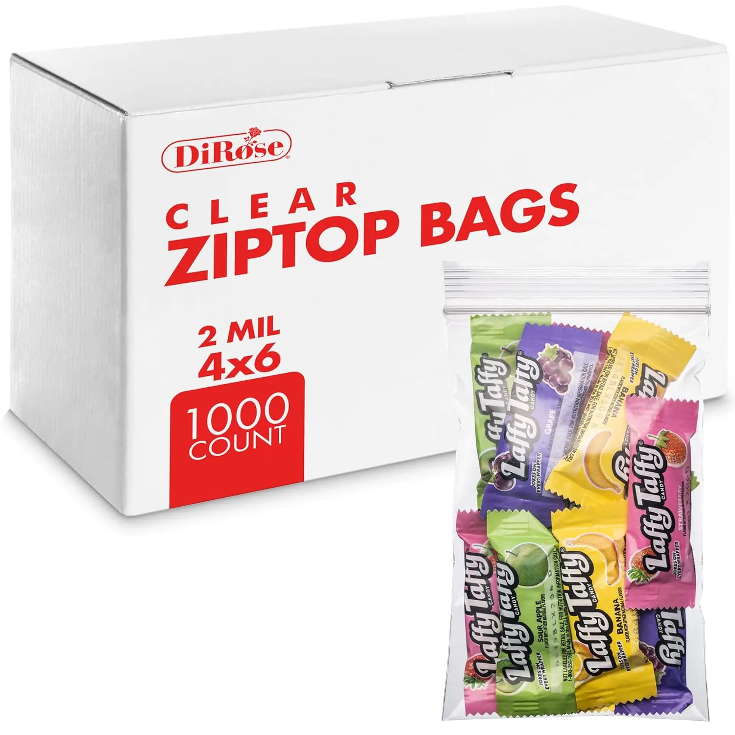 Reclosable Clear Plastic Zip Bags - By DiRose | Resealable, Strong, Thick, Sturdy | For Organizing, Travel, Shipping, Packaging, and Storage | Bulk | 4x6 | 1000 Pack