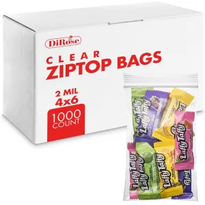 Reclosable Clear Plastic Zip Bags - By DiRose | Resealable, Strong, Thick, Sturdy | For Organizing, Travel, Shipping, Packaging, and Storage | Bulk | 4x6 | 1000 Pack